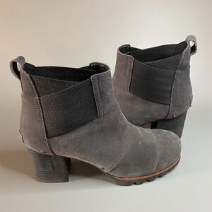 Sorel Addington Chelsea Ankle Boots Black Heel Quarry Black 8.5